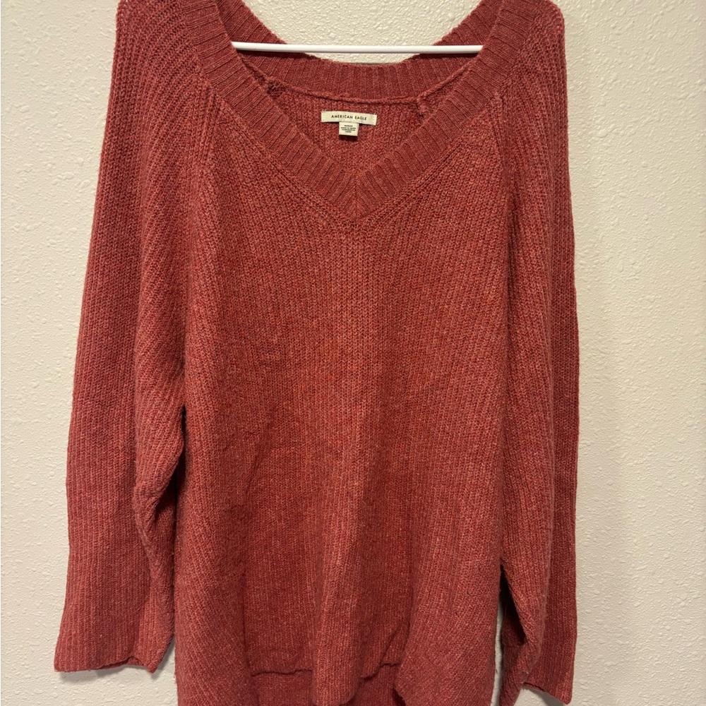 American Eagle Outfitters V-Neck Sweater - Rust